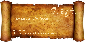 Tamaska Ákos névjegykártya